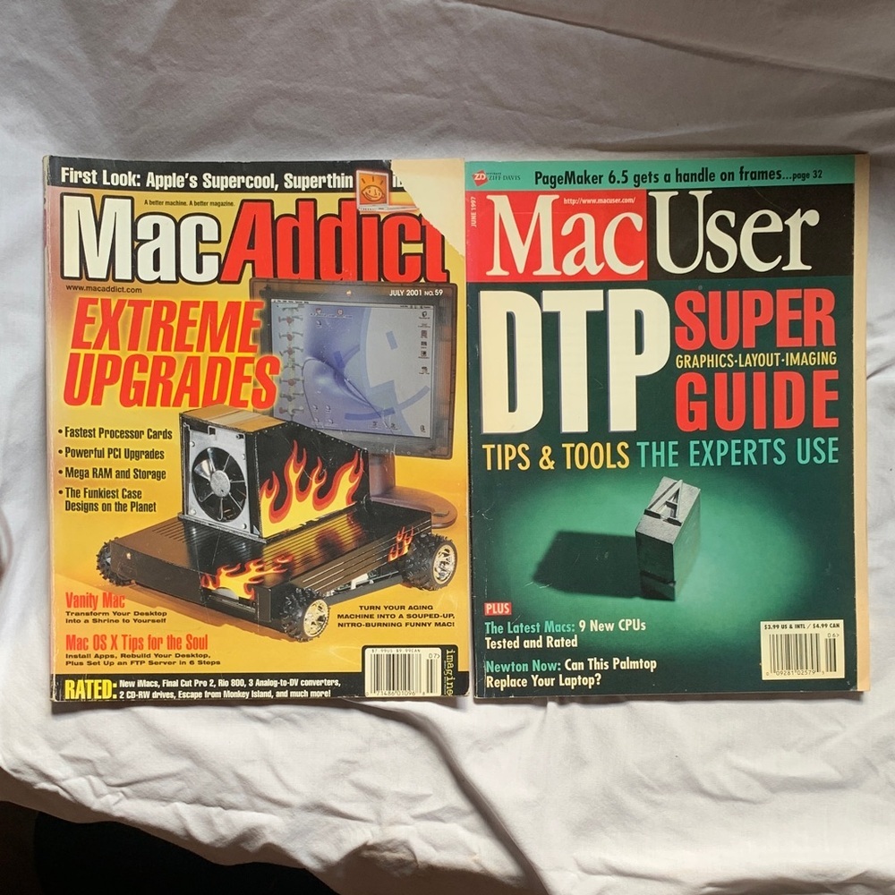 Vintage Tech Magazine Collection Set of 2 MacAddict MacUser